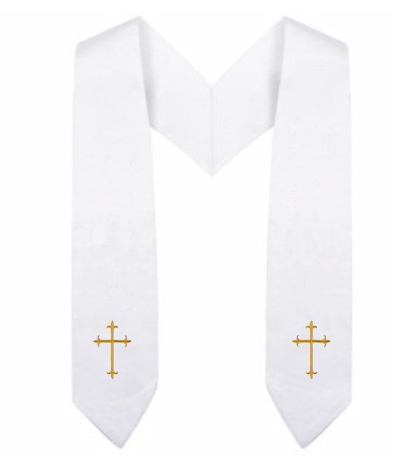 White Children Choir Stole - Church Choir Robes - ChoirBuy