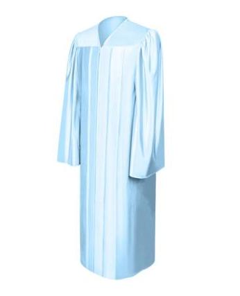 Shiny Light Blue Choir Robe 48XL (5'3" - 55) Shiny Light Blue Choir Robe 48XL (5'3" - 55)