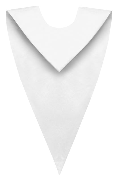 White V-Neck Choir Stole - Church Choir Robes - ChoirBuy