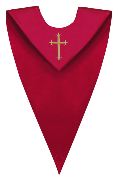 Red V-Neck Choir Stole - Church Choir Robes - ChoirBuy