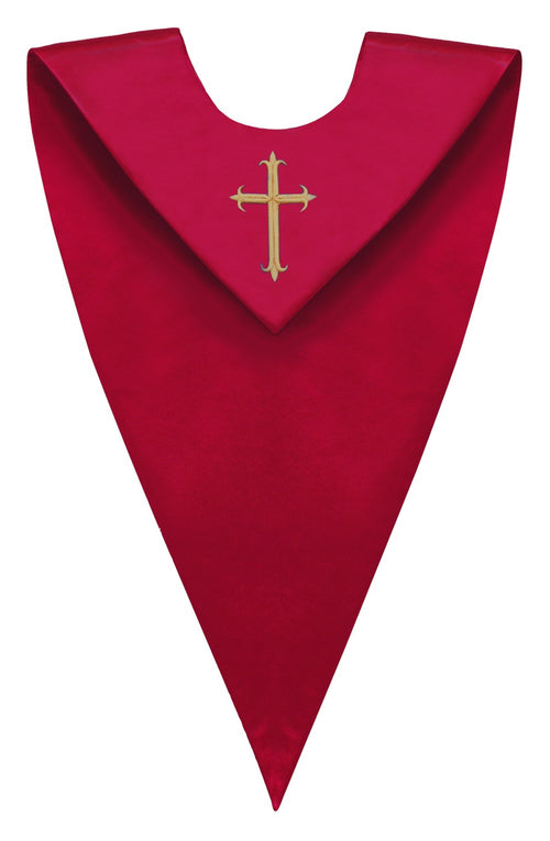 Red V-Neck Choir Stole