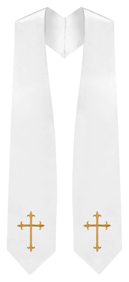 White Traditional Choir Stole - Church Choir Robes - ChoirBuy