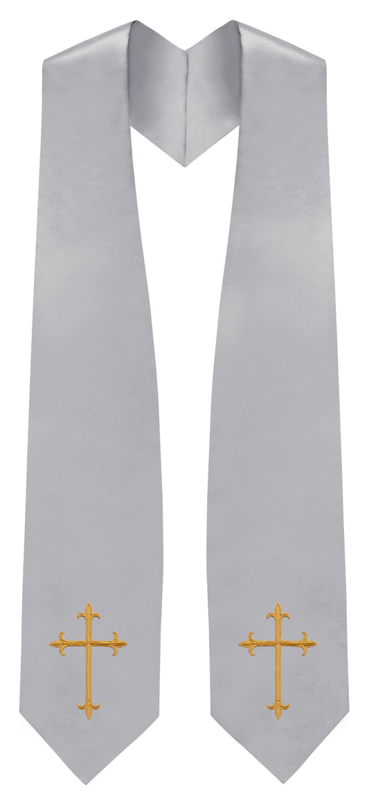 Silver Traditional Choir Stole - Church Choir Robes - ChoirBuy