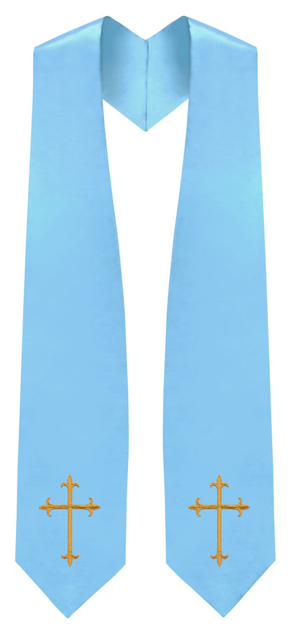 Light Blue Traditional Choir Stole - Church Choir Robes - ChoirBuy