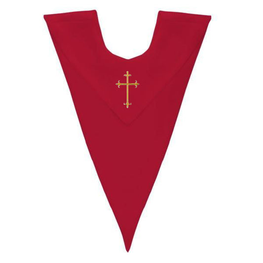Red V-Neck Children Choir Stole - Church Choir Robes - ChoirBuy